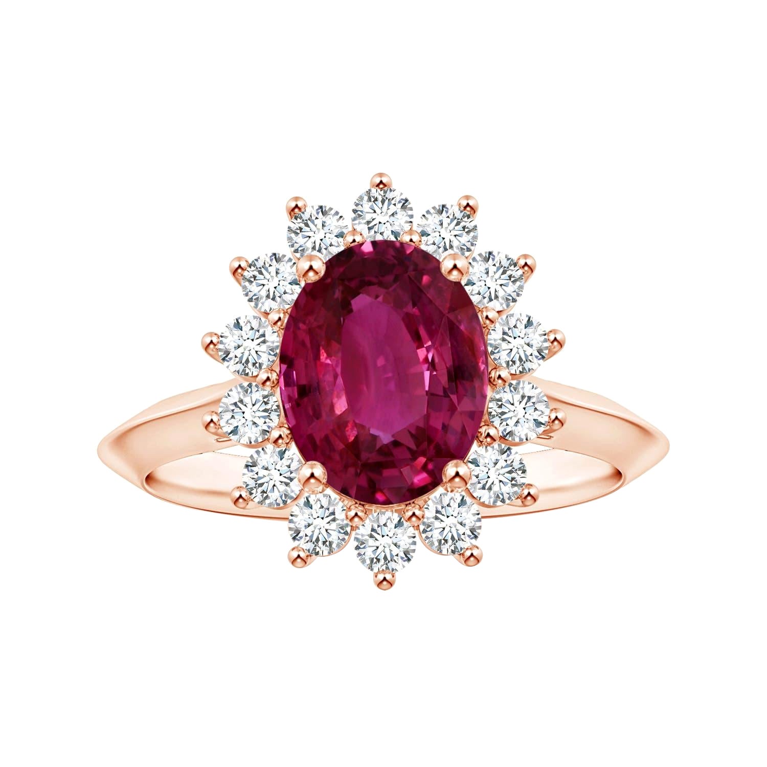 For Sale:  ANGARA Princess Diana Inspired GIA Certified Pink Sapphire Ring in Rose Gold