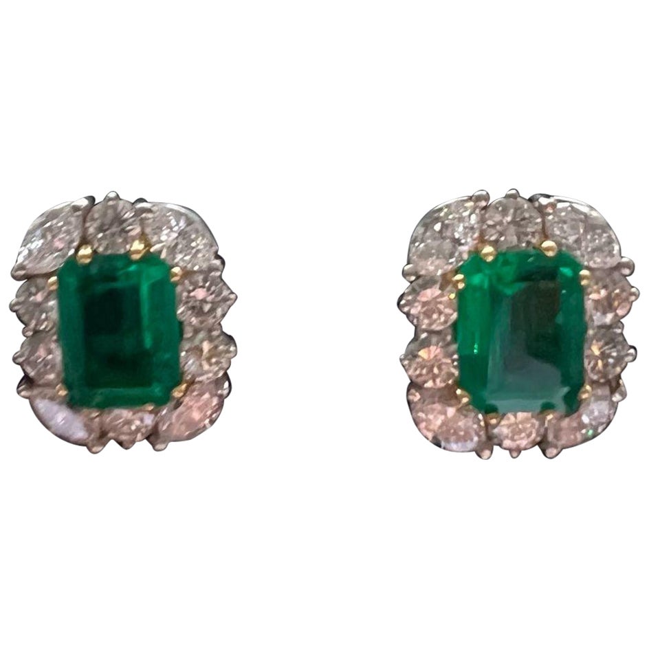 AGL Certified Emerald Earrings For Sale