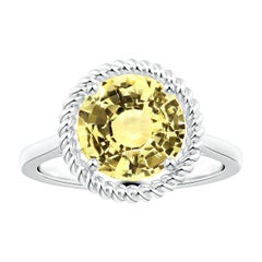 ANGARA GIA Certified Natural Yellow Sapphire Halo Ring in White Gold with