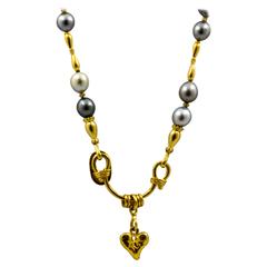 Jean Mahie Custom Tahitian Pearl Gold Necklace