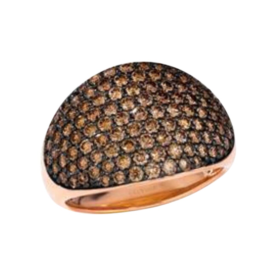 Le Vian Chocolatier Ring Featuring Chocolate Diamonds Set in 14K Strawberry For Sale
