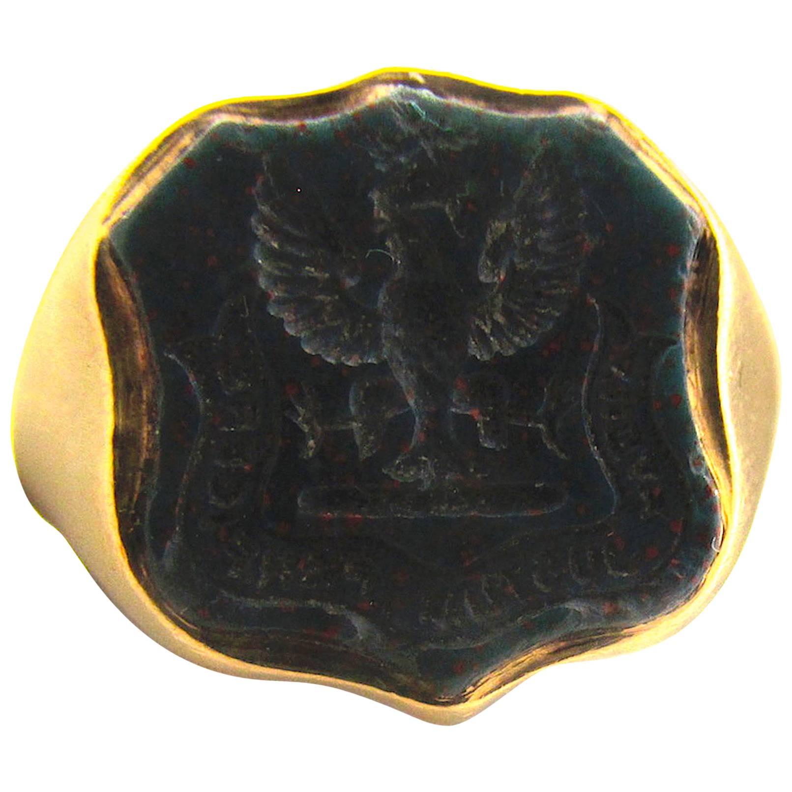 Antique Bloodstone Gold Ring