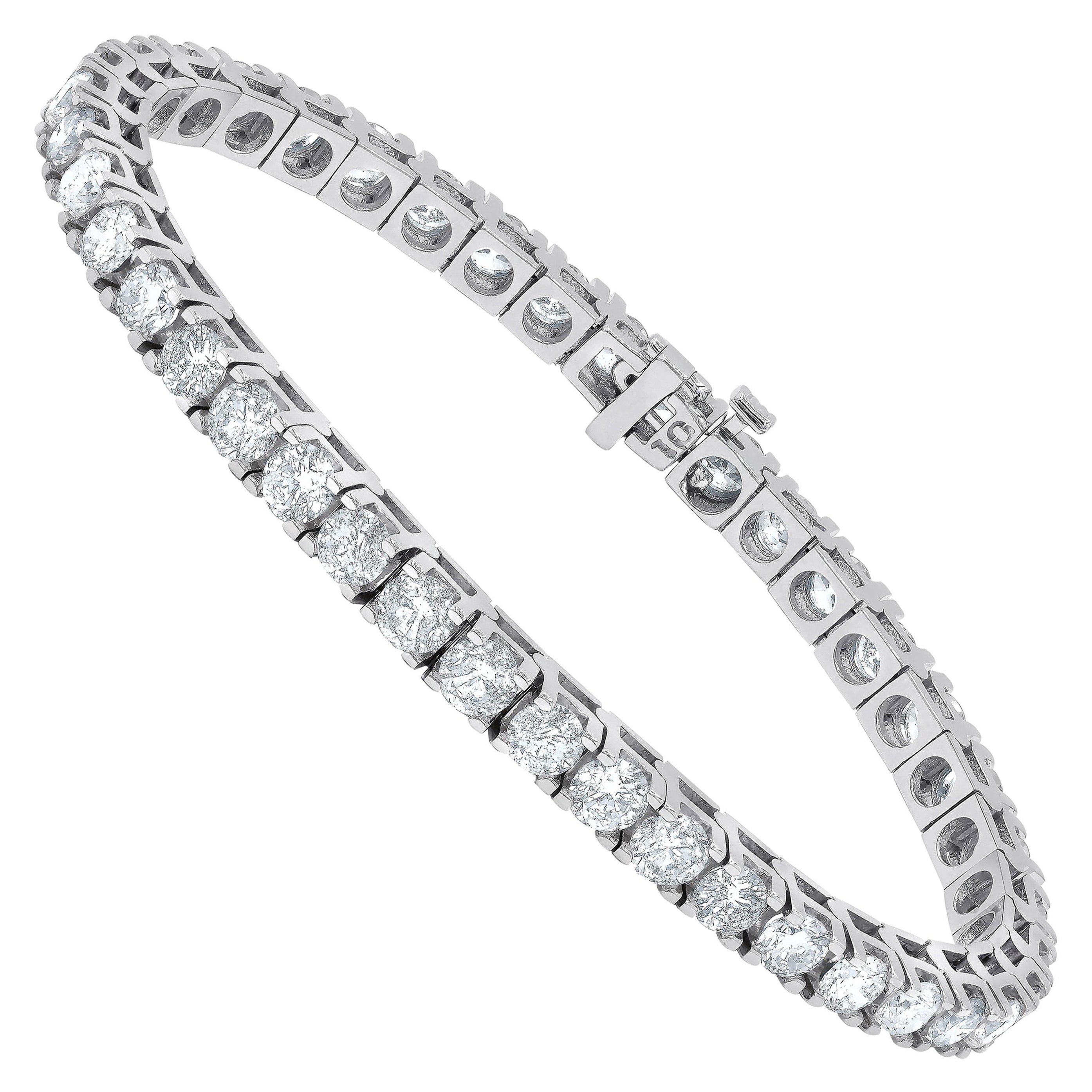 Diana M. 6.00 Carat Diamond Tennis Bracelet in White Gold For Sale