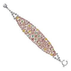 Emilio Jewelry Pulsera de diamantes exóticos de color fantasía natural de 27,37 quilates