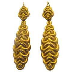 Antique Pinchbeck Top and Drop Earrings 8