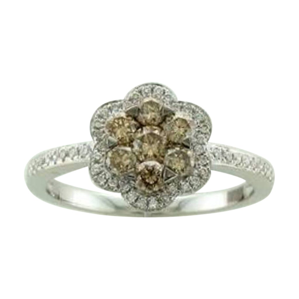 Bague Le Vian ornée de diamants chocolat et de diamants Vanilla sertis en vanille 14 carats