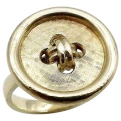 Vintage 14K Gold Button Ring