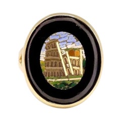 14K Gold Micro Mosaic Colosseum Ring