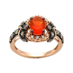 Le Vian Chocolatier Ring mit neonfarbenem Tangerine-Feueropal und schokoladenbraunen Diamanten