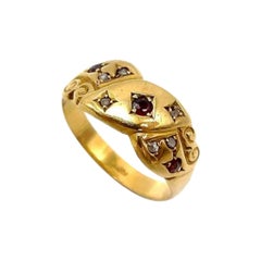 Victorian 18K Gold, Ruby and Diamond Ring