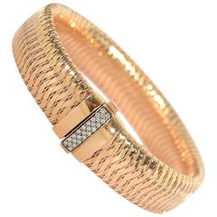 Roberto Coin Gold Bracelet with Diamond Clasp