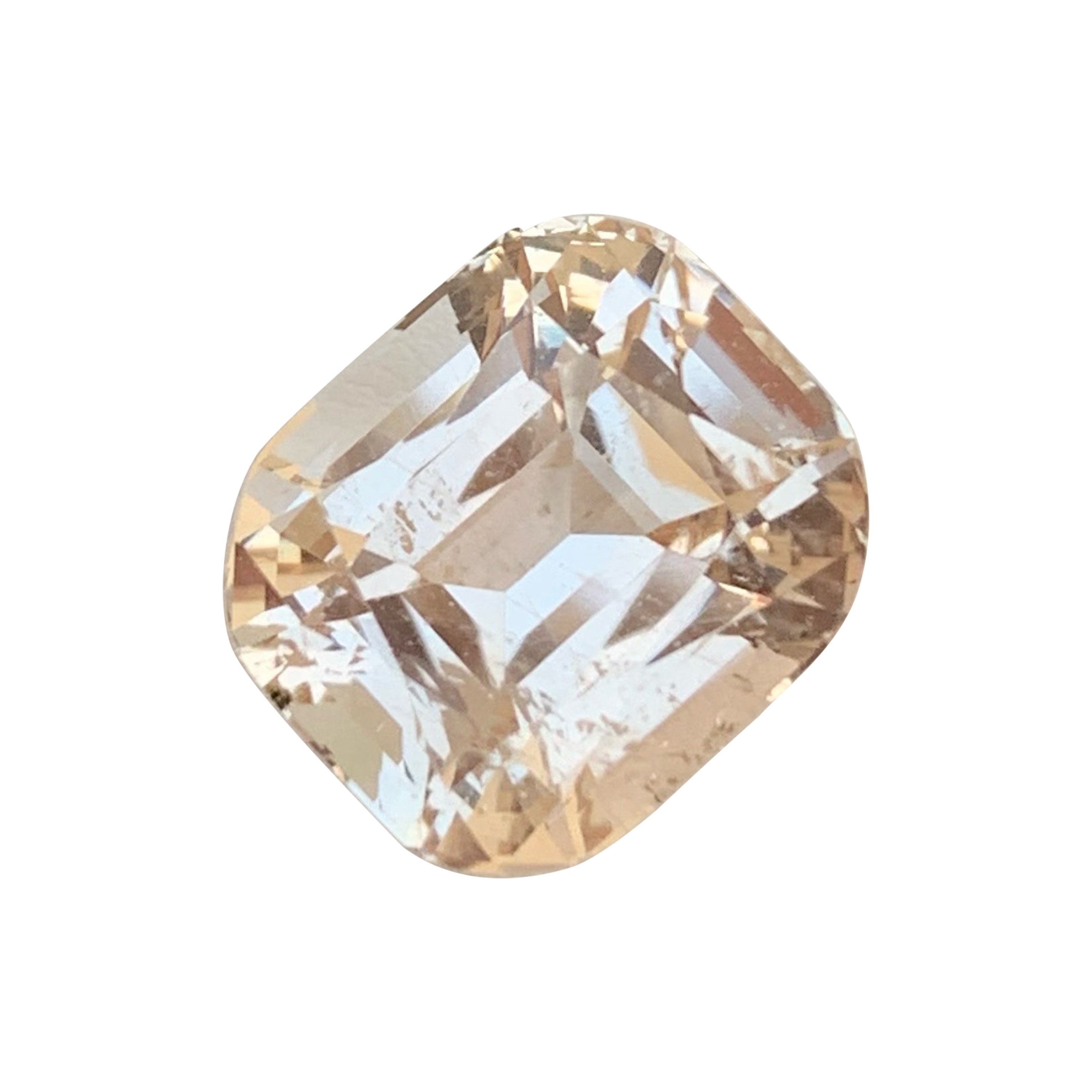 Imperial Step Cushion Cut Topaz Gemstone 16.80 CTS Faceted Topaz Topaz Jewelr For Sale