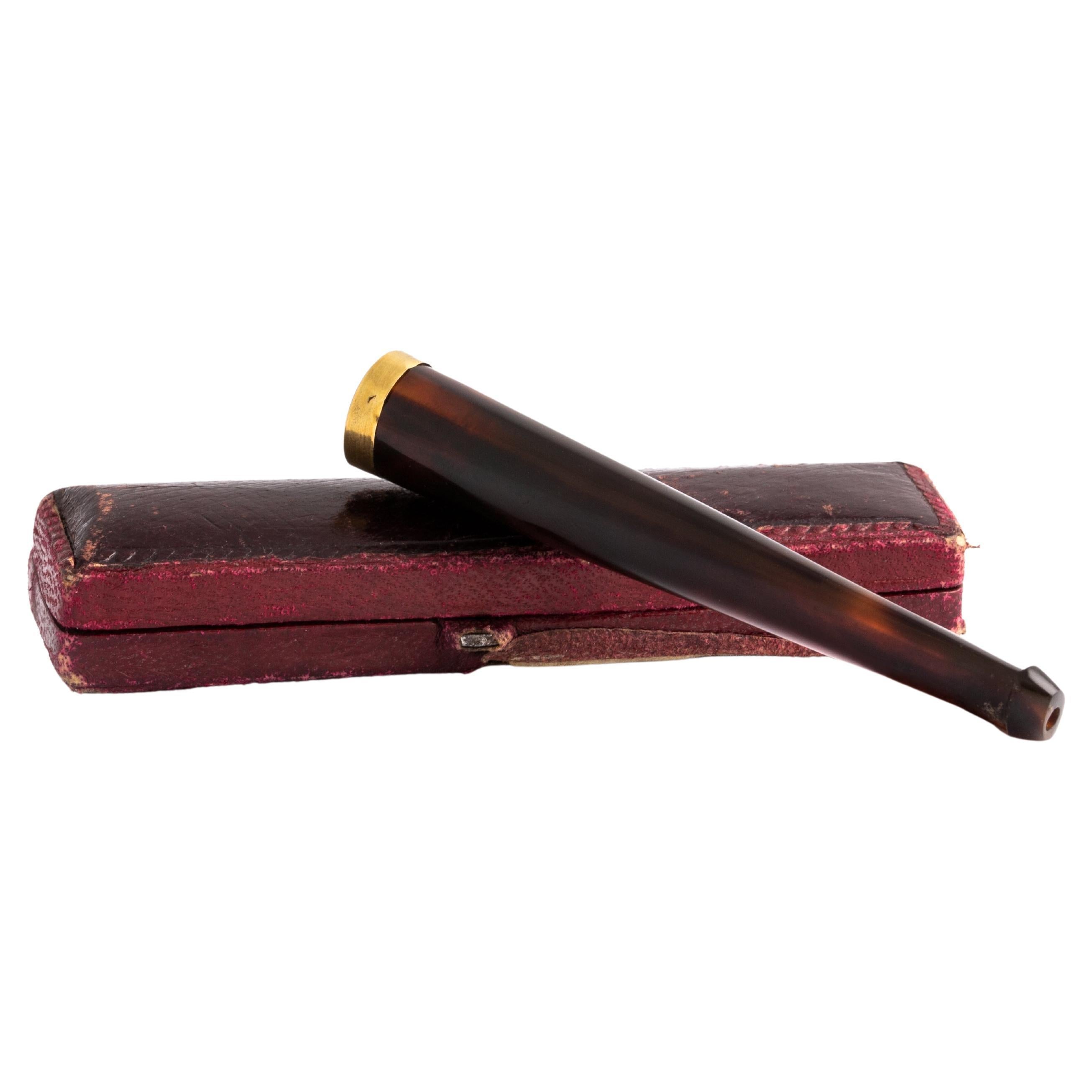 French Antique Cigarette Holder Yellow Gold 18k For Sale
