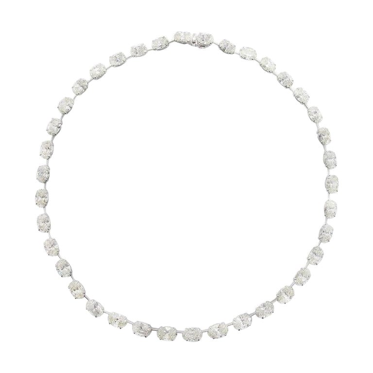 Emilio Jewelry Gia Certified Oval Diamond Necklace For Sale