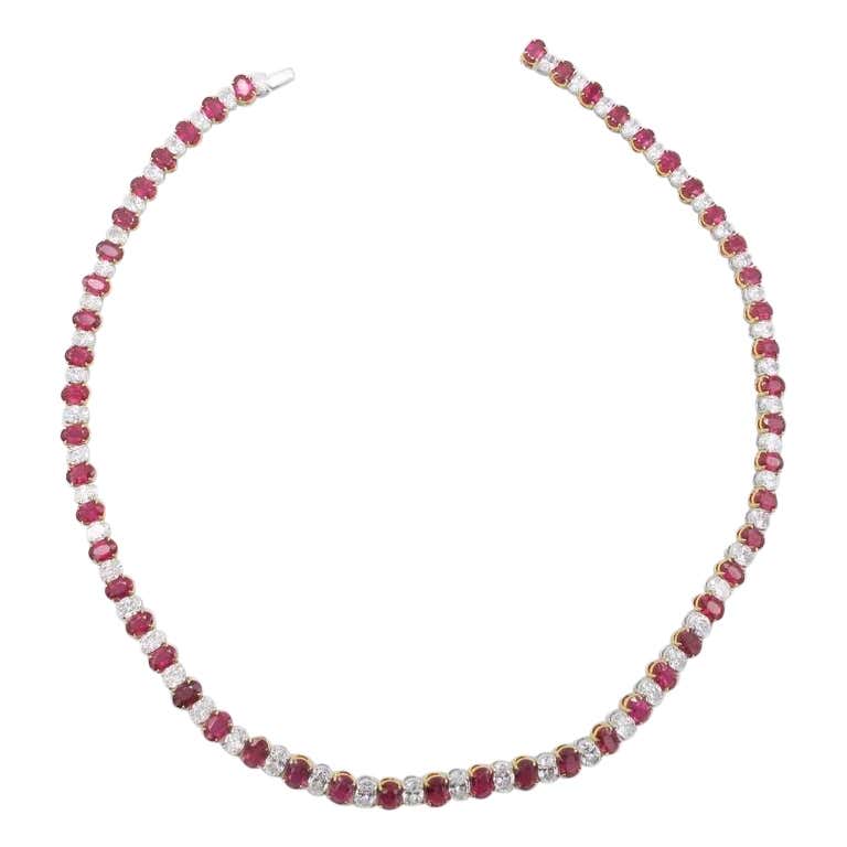 Ruby Riviera Diamond Ruby Riviera Necklace Design by Ella Gafter For Sale at 1stDibs ...