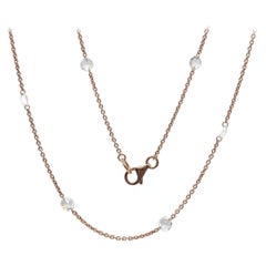 PANIM 18K Rose Gold 2 Carat Diamond Rosecut Station Necklace