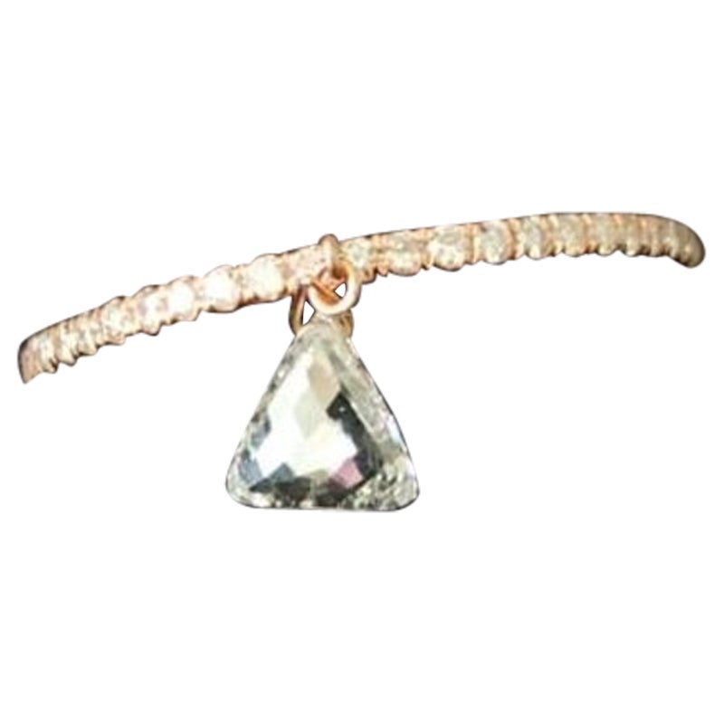 PANIM Bague pendante en or rose 18 carats avec diamant taillé en taweez de Nizam