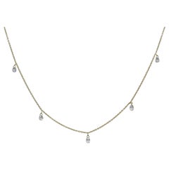 PANIM 5 Briolettes de diamants dansants Collier Mille Etoiles en or jaune 18K