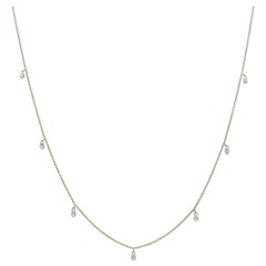 PANIM 7 Dancing Diamond Briolettes 18K Yellow Gold Mille Etoiles Necklace