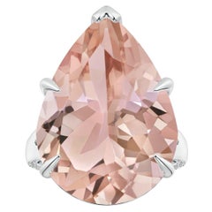 Angara Gia Bague en or blanc et morganite naturelle certifiée avec volutes