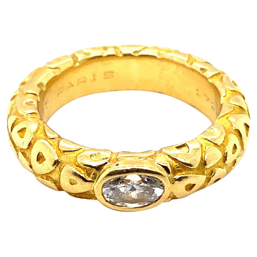 Vintage Chaumet Diamond 18 Karat Yellow Gold Ring, Circa 1960