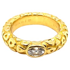 Retro Chaumet Diamond 18 Karat Yellow Gold Ring, Circa 1960