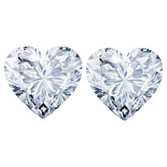 Clous d'oreilles en forme de cœur en diamant certifié Gia de 3,02 carats