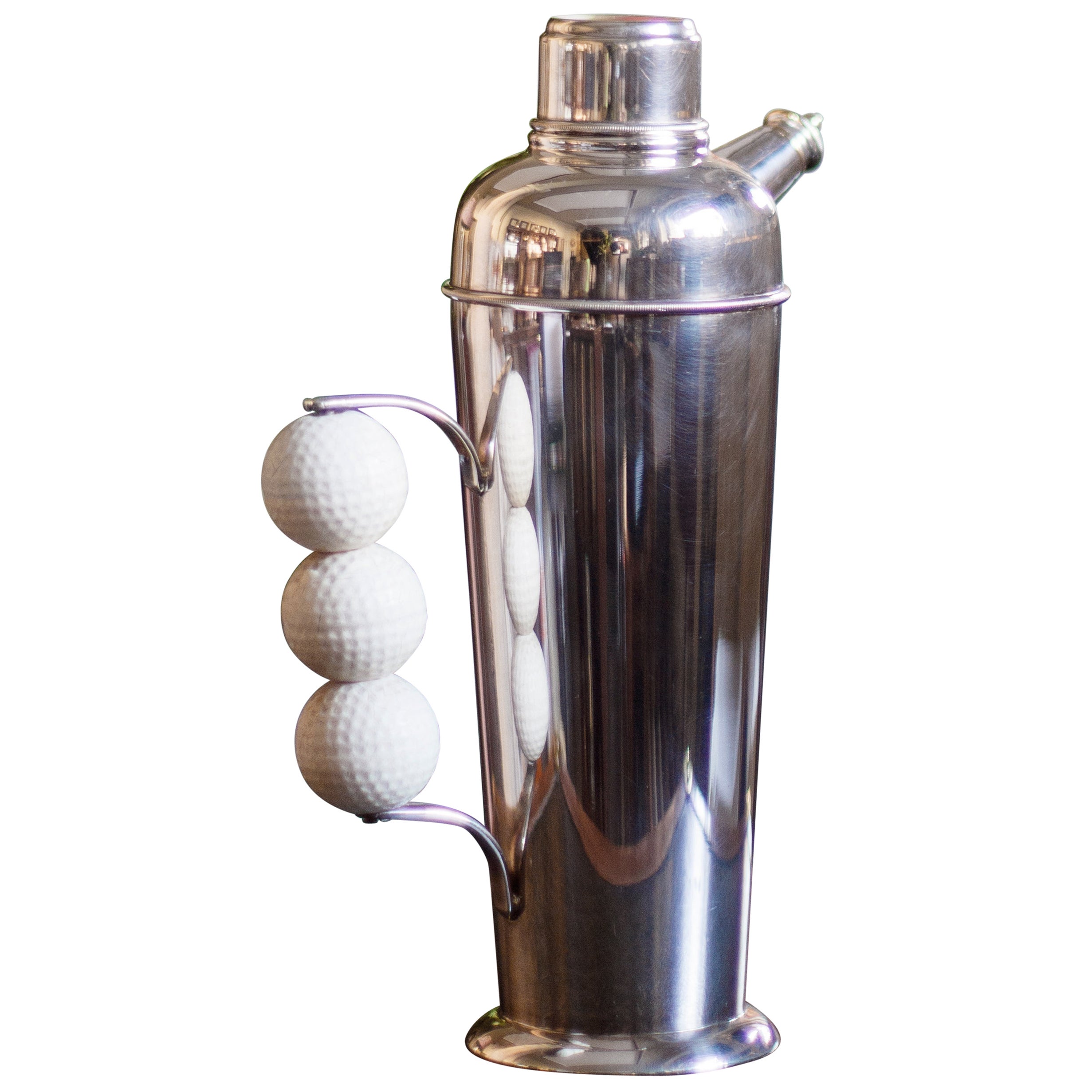 Silver plated "Golf" shaker P.H.V. & C. For Sale