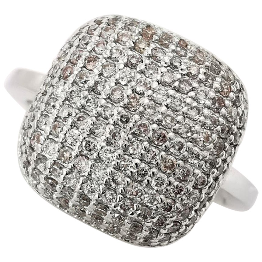 14 Karat White Gold 1.22 Carat Pink Diamonds Designer Cocktail Engagement Ring For Sale