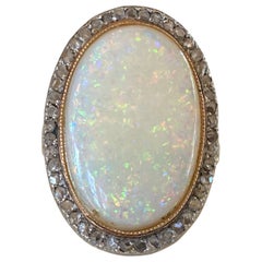 Zweifarbiger australischer Opal- und Diamant-Cocktailring