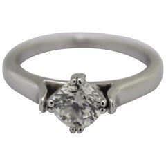 Cushion-Cut Diamond 14K White Gold Ring