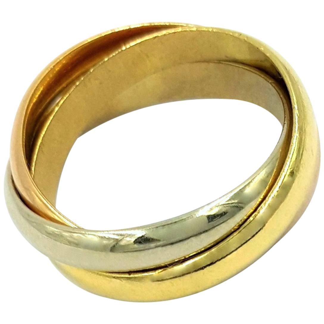 Signed Cartier 18kt Tricolor Gold Trinity Collection Rolling Bands Ring 50% OFF