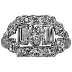 Art Deco .50 Carats Diamond Platinum Engagement Ring