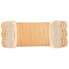 Paris & Lily Nantucket Lightship Basket Cuff with Gold and Diamonds