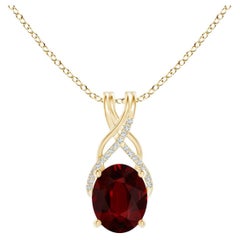 ANGARA GIA Certified Natural Ruby Yellow Gold Pendant Necklace with Diamonds
