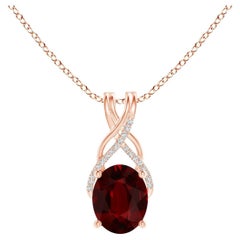 Collana con ciondolo in oro bianco con rubino naturale certificato Gia Angara e diamanti