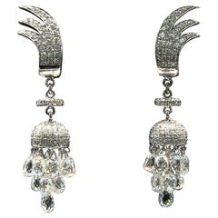 PANIM  7.46 Carat 18K White Gold Miniature Drop Diamond Earrings