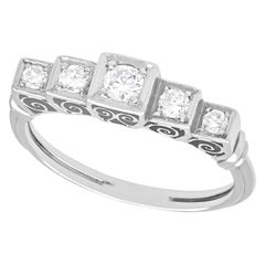 Vintage Diamond and White Gold Five Stone Ring