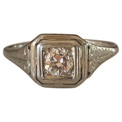 Art Deco Diamant und filigraner Solitärring