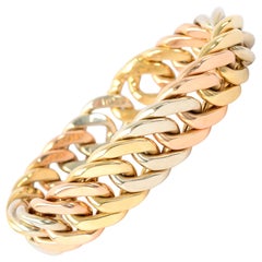 Weingrill Tricolor Gold Curbchain Links Bracelet
