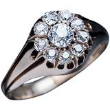 19. Jahrhundert Antiker Diamant-Gold Herren-Cluster-Ring