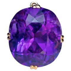 Russian Siberian Amethyst Gold Pendant