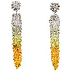 PANIM Boucles d'oreilles grappe de diamants Briolette de 61,07 carats de couleur fantaisie