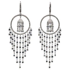 Pendants d'oreilles en or blanc 18k avec diamants Briolette de 19,81 carats PANIM