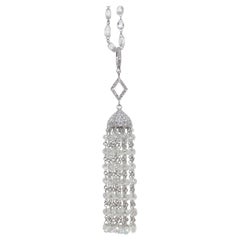 PANIM  14.52 Carat Diamond Beads 18k White Gold Tassel Pendant