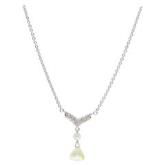 PANIM 0.53 Carat Fancy Color Diamond Taviz 18K White Gold Pendant Necklace