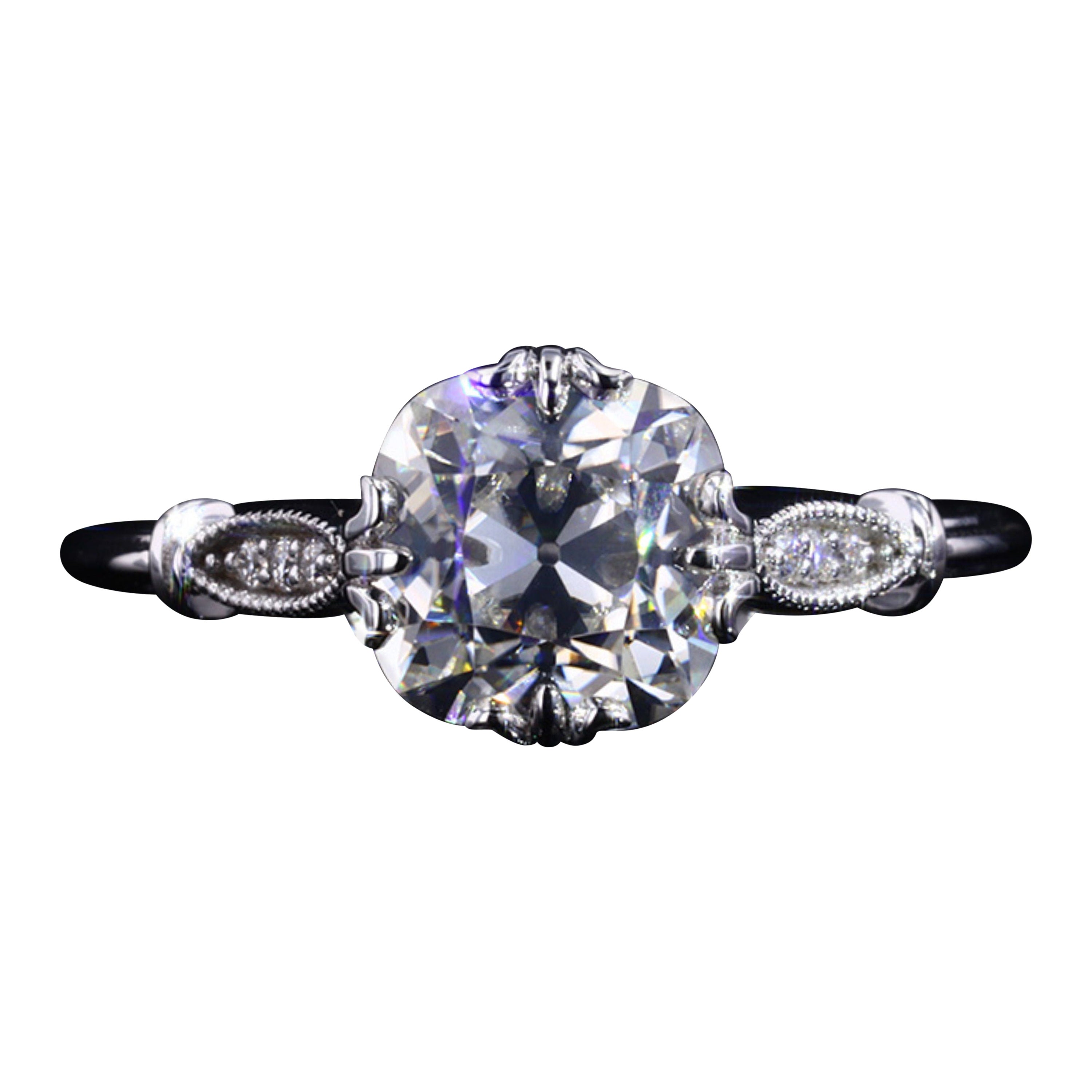 Customizable Platinum Diamond Engagement Ring for Him, Minimalist