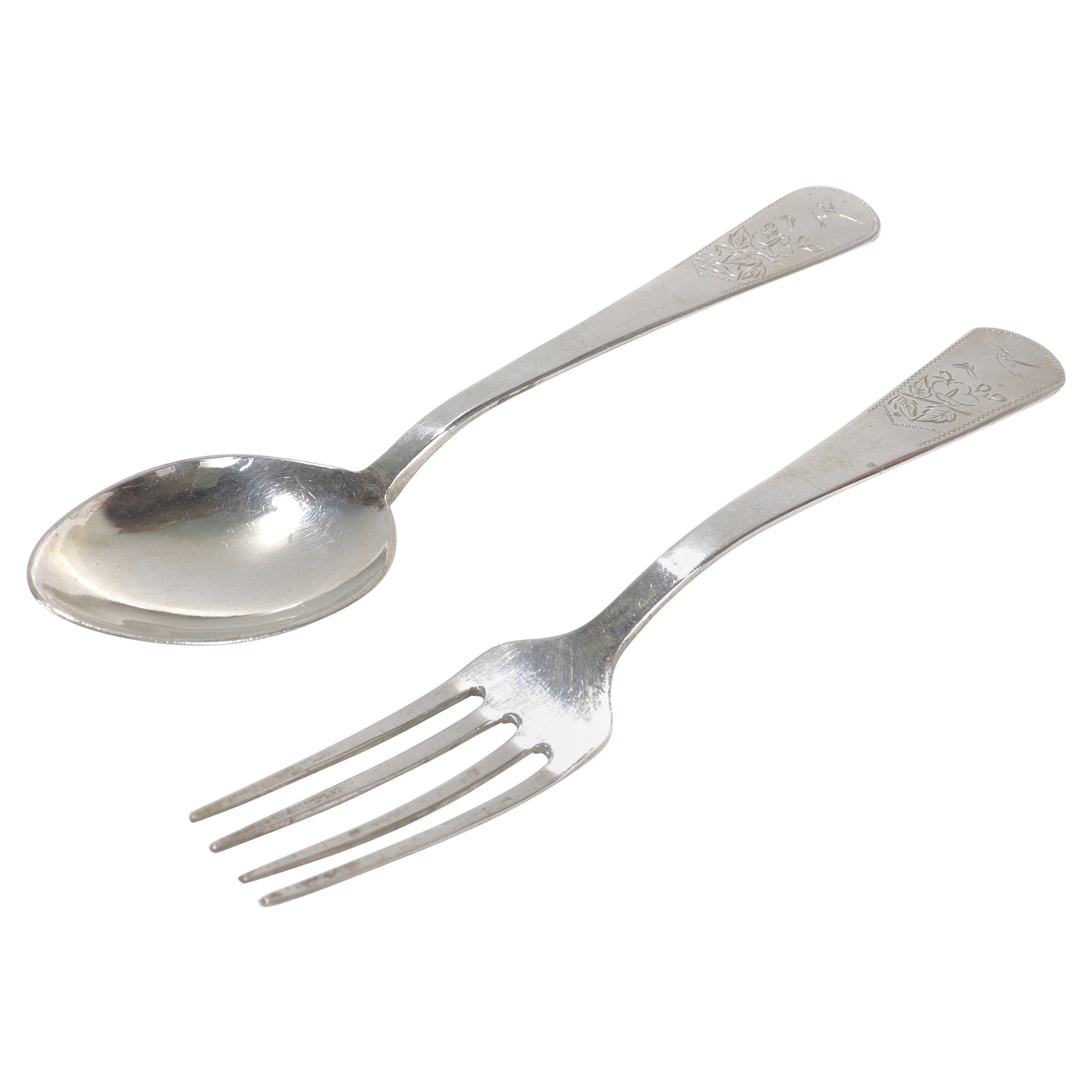 Old or Antique Chinese Export Silver Fork and Spoon For Sale at 1stDibs |  spoon and fork in chinese, antique spoon and fork, fork and spoon in chinese