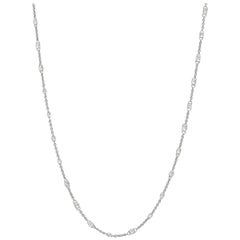 PANIM 5.72 Carats Diamond Briolette Link 18K White Gold Necklace