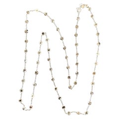 PANIM 6.14 Carats Diamond Rosecut 18k White Gold Necklace